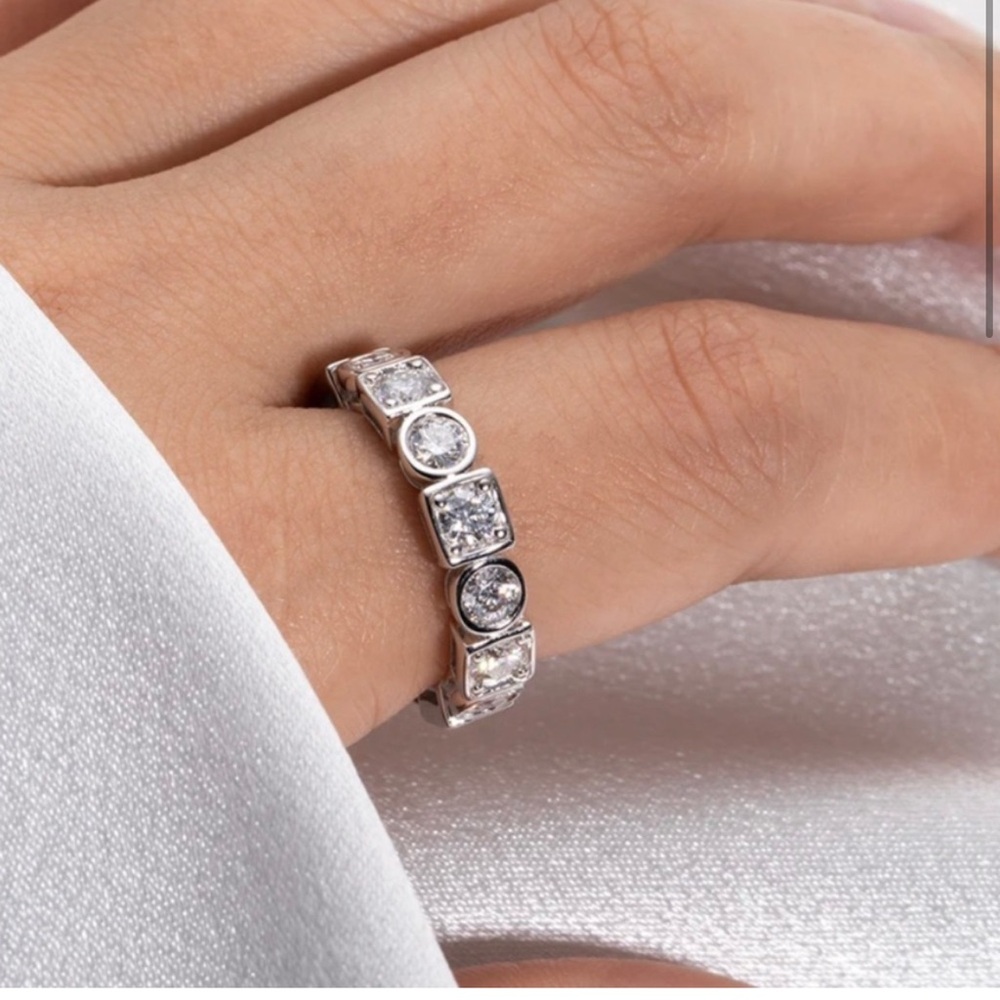 Moissanite eternity ring